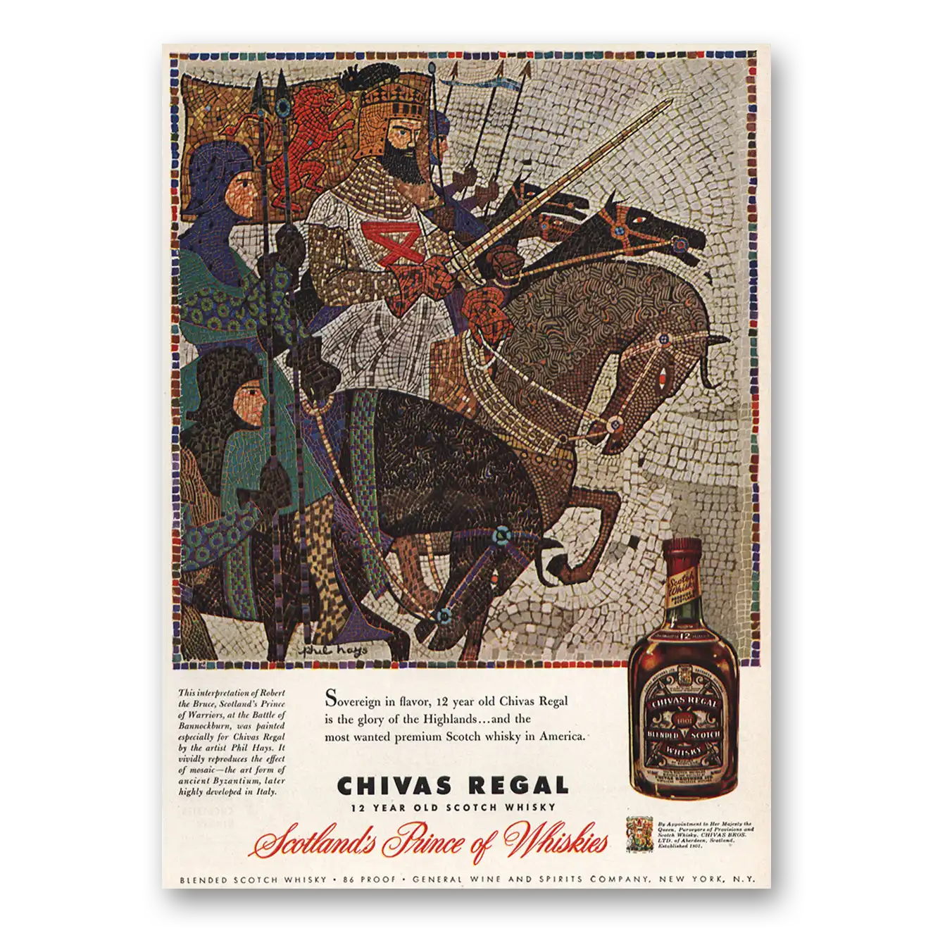 1959 Chivas Regal Robert the Bruce Vintage Magazine Print Ad