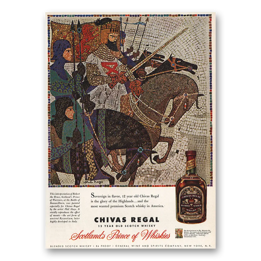 1959 Chivas Regal Robert the Bruce Vintage Magazine Print Ad