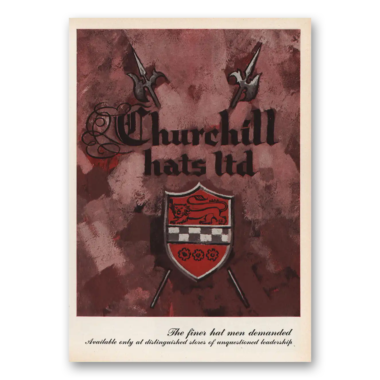 1959 Churchill Hats Ltd Finer Hat Men Demanded Vintage Magazine Print Ad