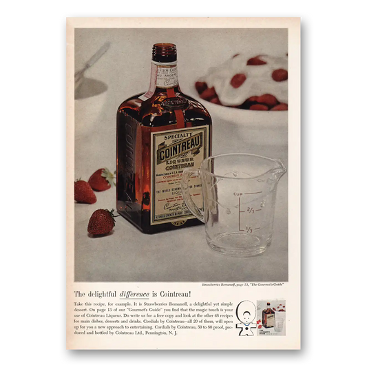 1959 Cointreau Liqueur Delightful Difference Vintage Magazine Print Ad