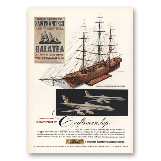 1959 Convair Colemans California Line Galatea Vintage Magazine Print Ad