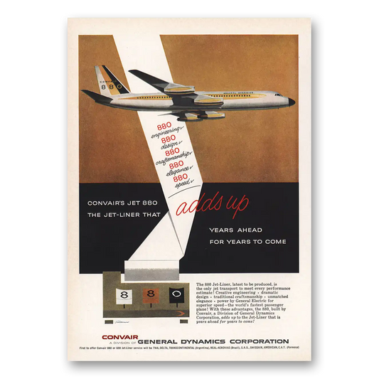 1959 Convair Jet Liner That Adds Up Vintage Magazine Print Ad