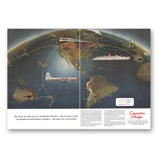 1959 Canadian Pacific By Land By Sea By Air Vintage Magazine Print Ad