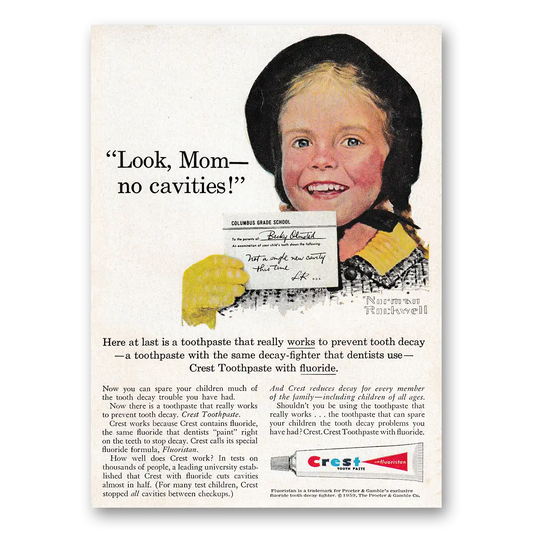 1959 Crest Toothpaste Becky Olmsted Norman Rockwell Vintage Magazine Print Ad