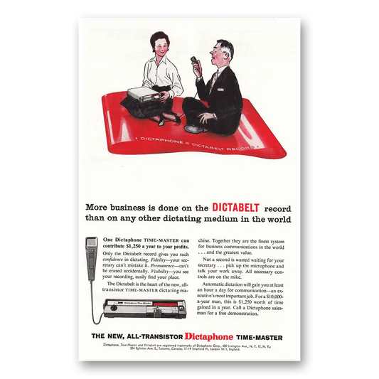 1959 Dictaphone Dictabelt Vintage Magazine Print Ad