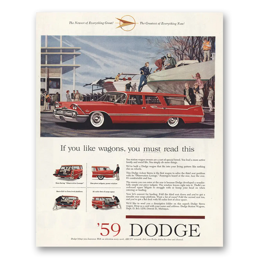 1959 Dodge Sierra Station Wagon If You Like Wagons Vintage Magazine Print Ad