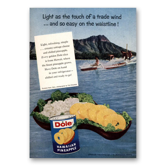 1959 Dole Pineapple Diamond Head Touch of Trade Wind Vintage Magazine Print Ad