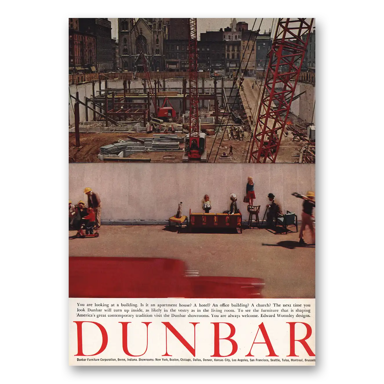 1959 Dunbar Furniture You Are Looking At A Building Vintage Magazine Print Ad