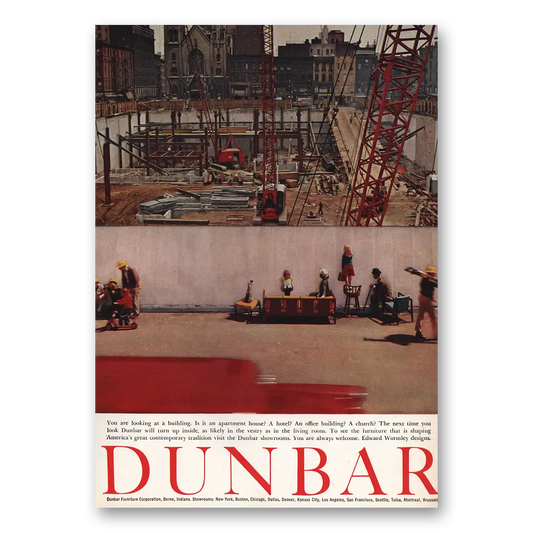 1959 Dunbar Furniture You Are Looking At A Building Vintage Magazine Print Ad