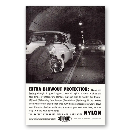 1959 DuPont Tunnel Vintage Magazine Print Ad