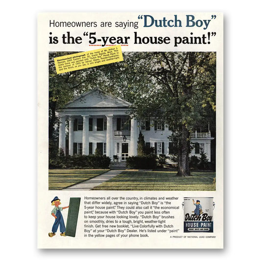 1959 Dutch Boy Paint Grand Rapids Michigan Vintage Magazine Print Ad