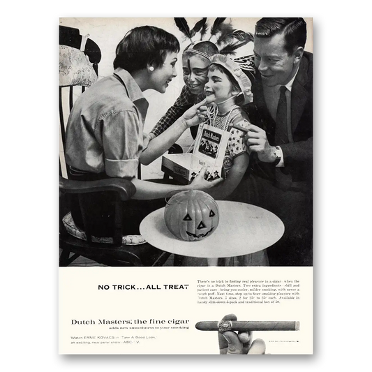 1959 Dutch Masters Cigars No Trick All Treat Vintage Magazine Print Ad