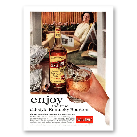 1959 Early Times Whisky Old Style Kentucky Bourbon Vintage Magazine Print Ad