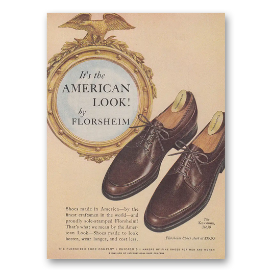 1959 Florsheim Shoes American Look Vintage Magazine Print Ad