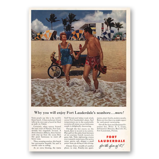 1959 Fort Lauderdale Florida Why You Will Enjoy Seashore Vintage Magazine Print Ad