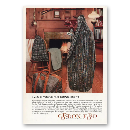 1959 Gordon Ford Even If You're Not Going South Vintage Magazine Print Ad