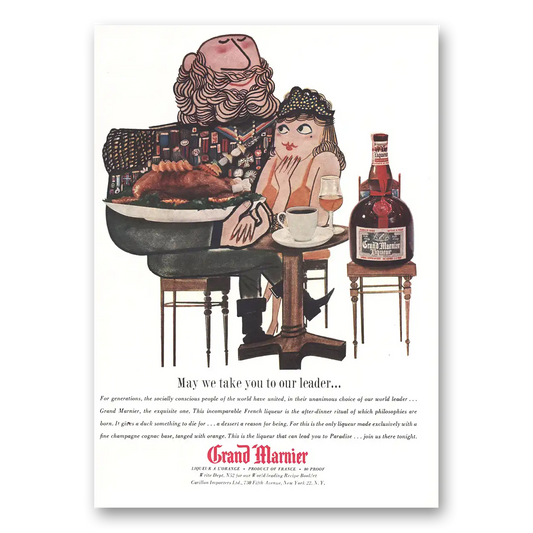 1959 Grand Marnier May We Take You To Our Leader Vintage Magazine Print Ad