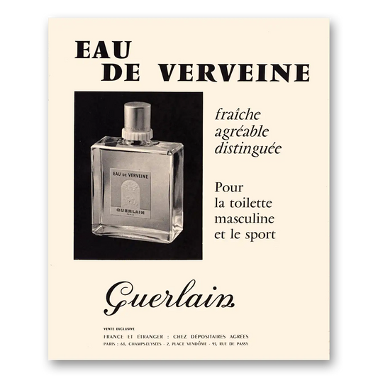 1959 Eau De Verveine Perfume Eau De Verveine French Vintage Magazine Print Ad