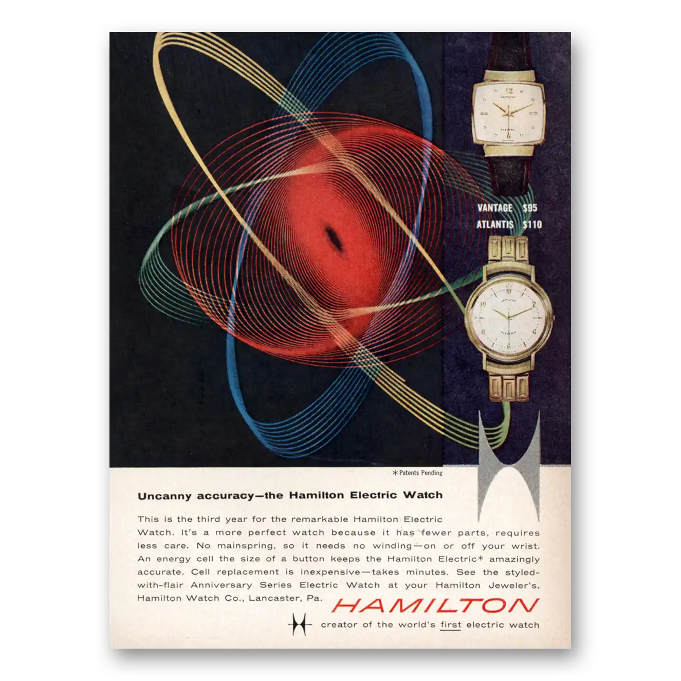 1959 Hamilton Watch Uncanny Accuracy Vintage Magazine Print Ad