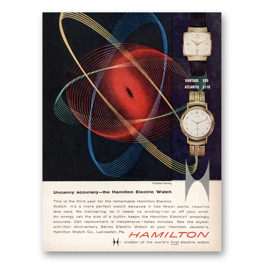 1959 Hamilton Watch Uncanny Accuracy Vintage Magazine Print Ad