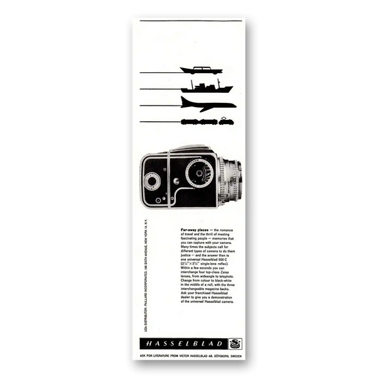 1959 Hasselblad Far Away Places Vintage Magazine Print Ad