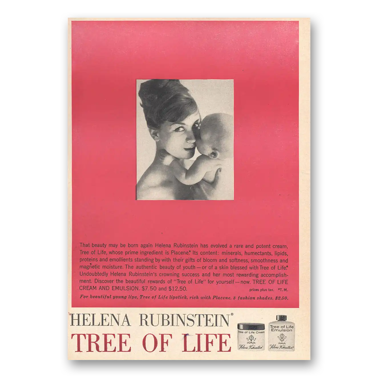 1959 Helena Rubinstein Cosmetics Tree of Life Vintage Magazine Print Ad