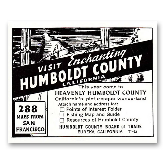 1959 Humboldt County California Enchanting Vintage Magazine Print Ad