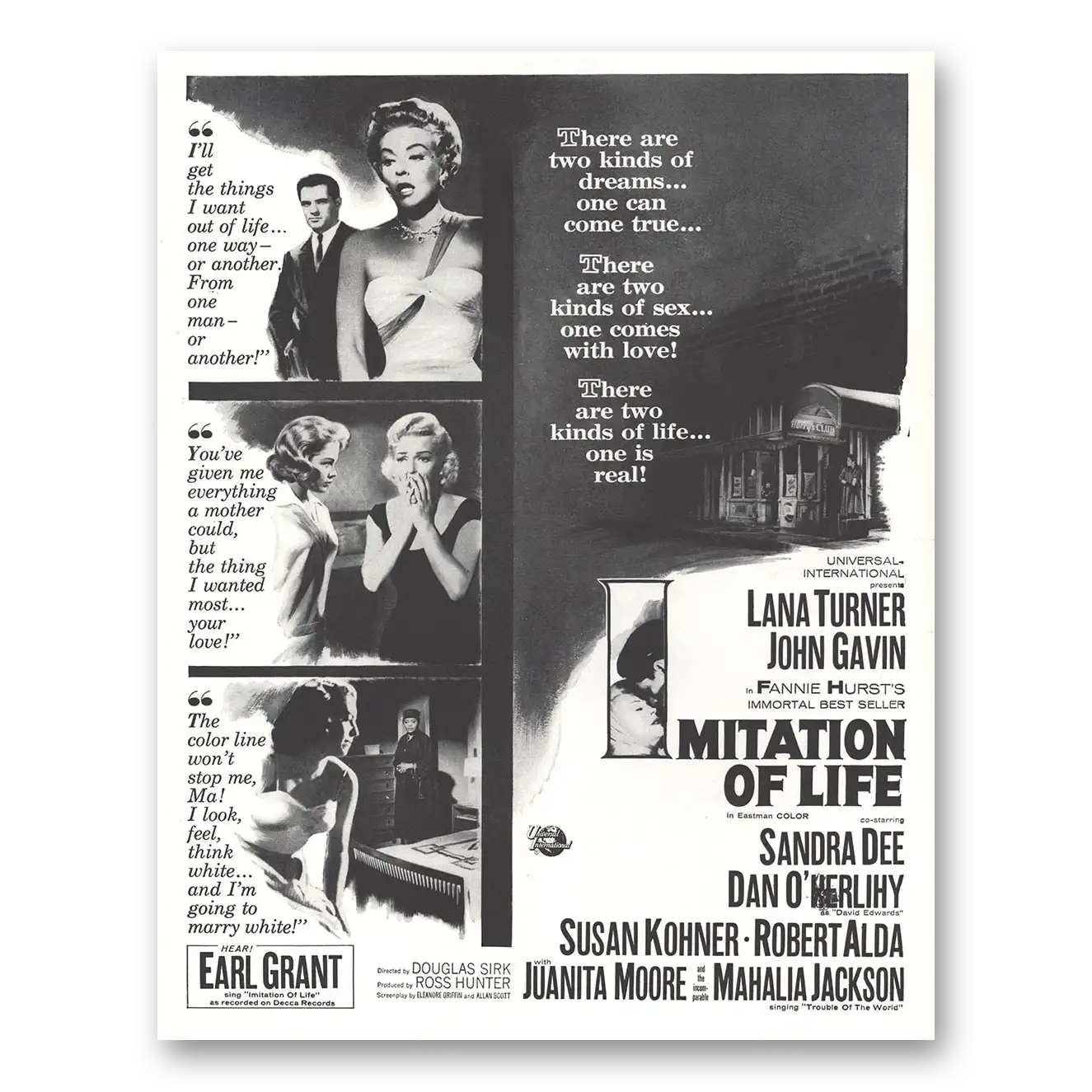 1959 Imitation of Life Movie Promo Lana Turner and John Gavin Vintage Magazine Print Ad