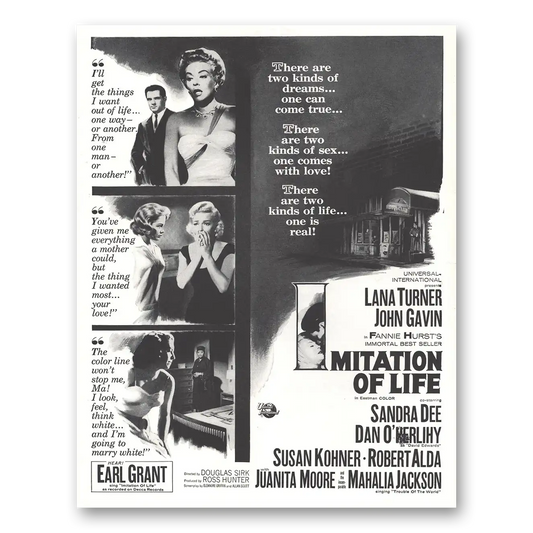 1959 Imitation of Life Movie Promo Lana Turner and John Gavin Vintage Magazine Print Ad