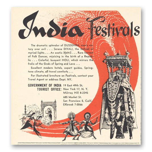 1959 India Dramatic Splendor of Dussehra Vintage Magazine Print Ad