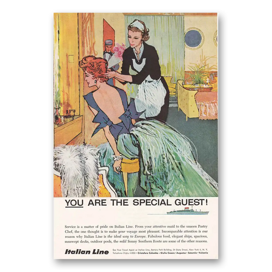 1959 Italian Line You Are the Special Guest Vintage Magazine Print Ad