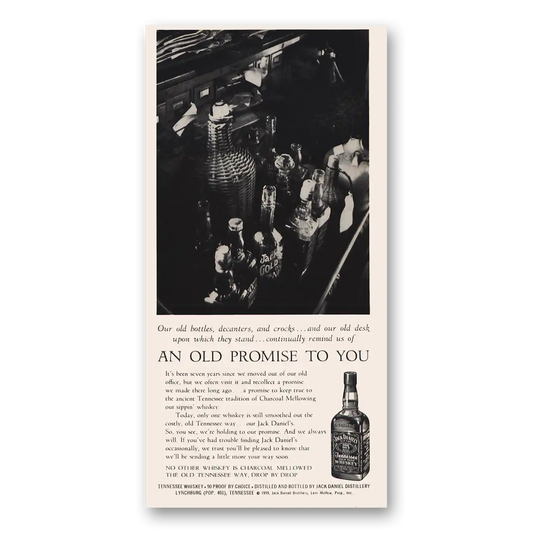 1959 Jack Daniels An Old Promise To You Vintage Magazine Print Ad