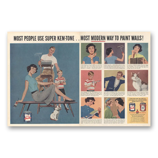 1959 Super Kem Tone Paint Most People Use Super Kem Tone Vintage Magazine Print Ad