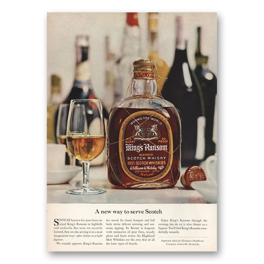 1959 Kings Ransom Whiskey New Way to Serve Scotch Vintage Magazine Print Ad