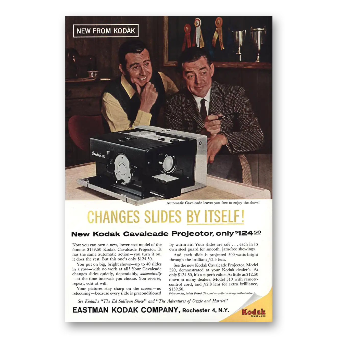 1959 Kodak Projector Changes Slides By Itself Vintage Magazine Print Ad