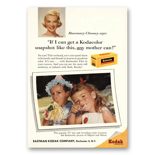 1959 Kodak Film Rosemary Clooney Any Mother Can Vintage Magazine Print Ad