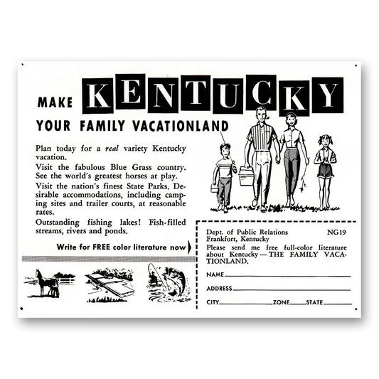 1959 Kentucky Make Kentucky Your Family Vacationland Vintage Magazine Print Ad