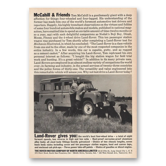 1959 Land Rover McCahill & Friends Vintage Magazine Print Ad