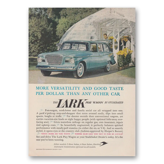 1959 Studebaker Lark More Versatility and Good Taste Vintage Magazine Print Ad