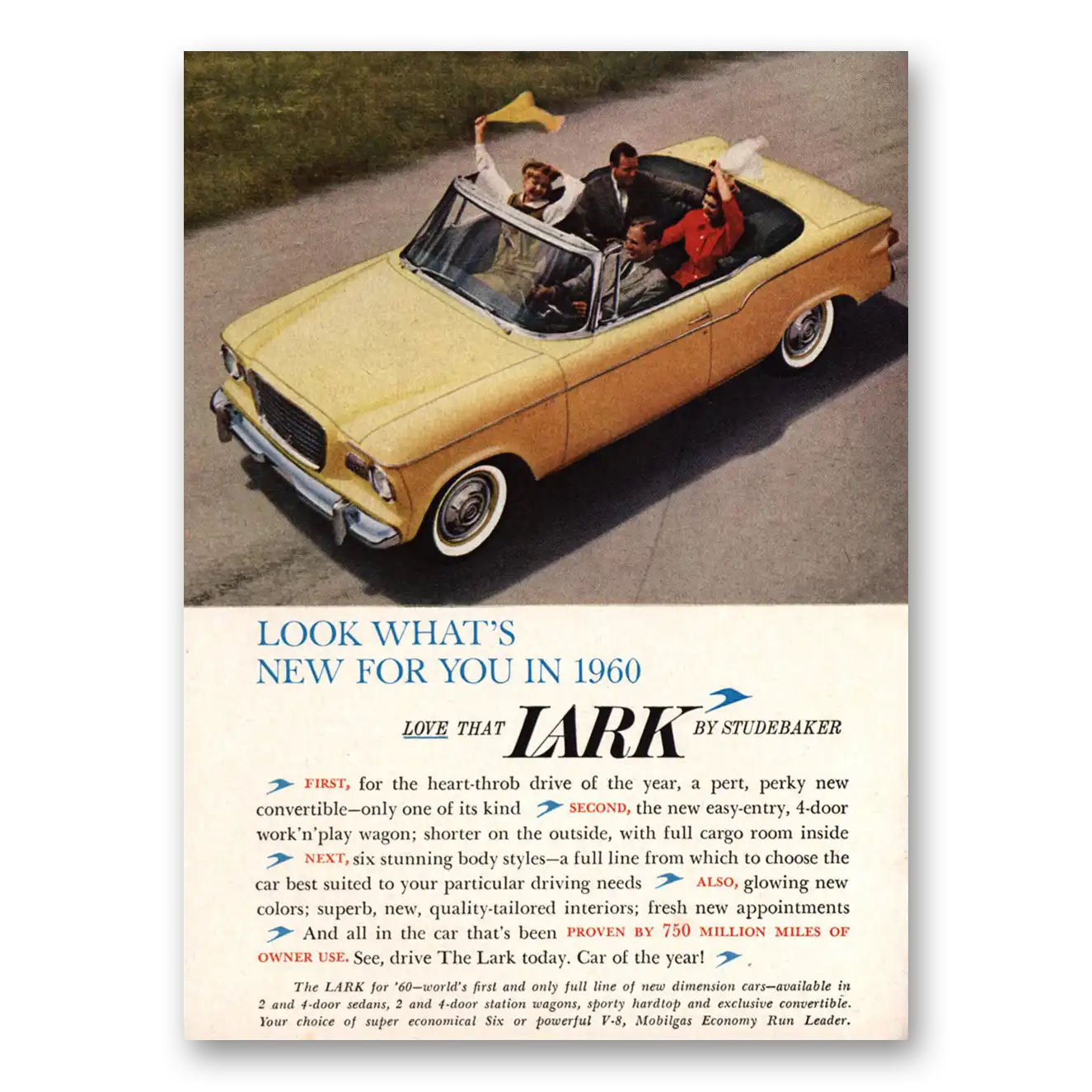 1959 Studebaker Lark Heart Throb Drive of the Year Vintage Magazine Print Ad