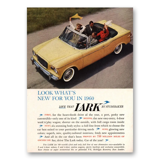 1959 Studebaker Lark Heart Throb Drive of the Year Vintage Magazine Print Ad