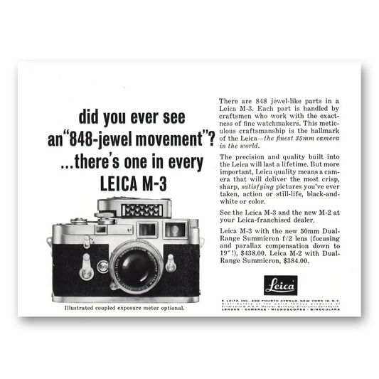 1959 Leica Cameras 848 Jewel Movement Theres One In Every Vintage Magazine Print Ad