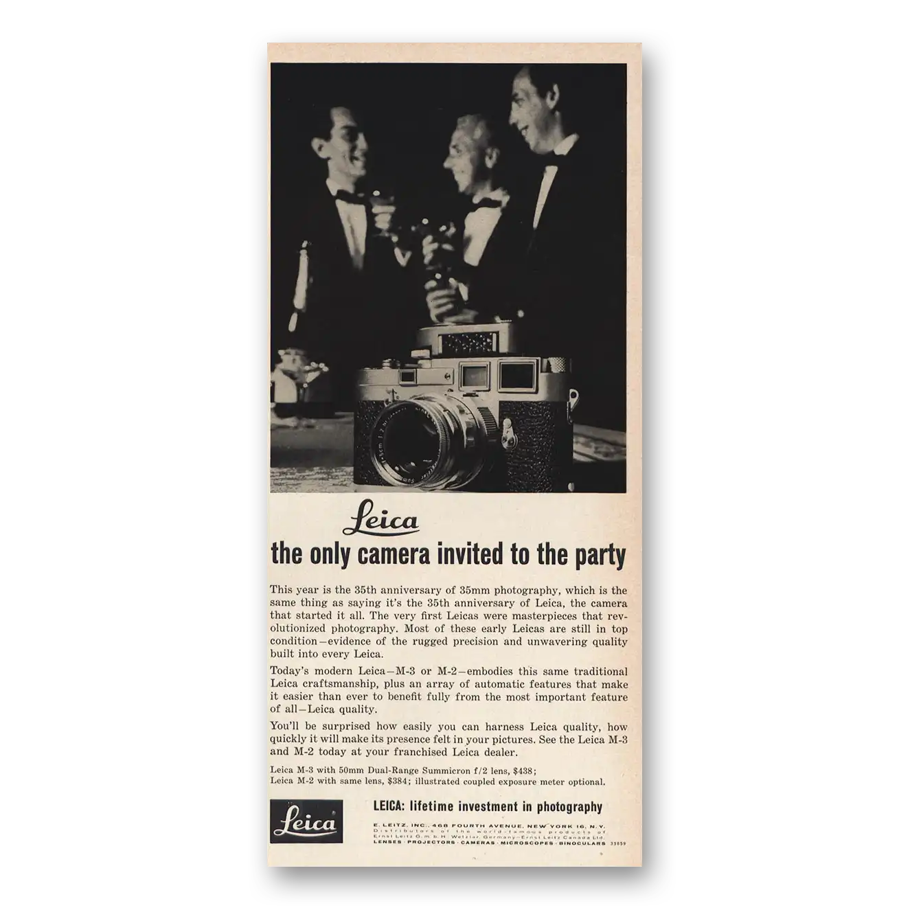 1959 Leica Cameras Only Camera Invited To the Party Vintage Magazine Print Ad