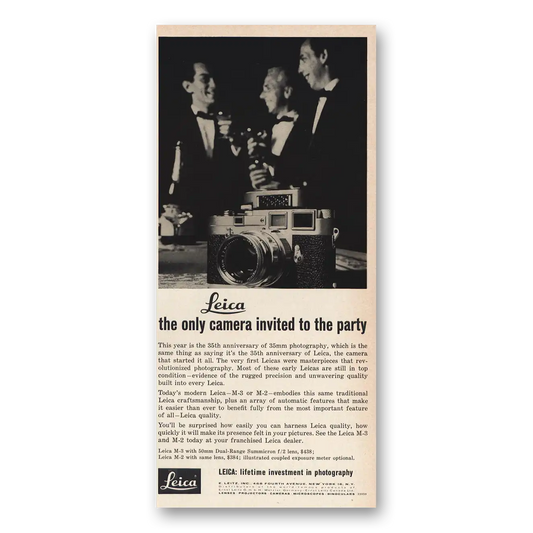 1959 Leica Cameras Only Camera Invited To the Party Vintage Magazine Print Ad