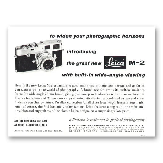 1959 Leica Widen Photographic Horizons Vintage Magazine Print Ad