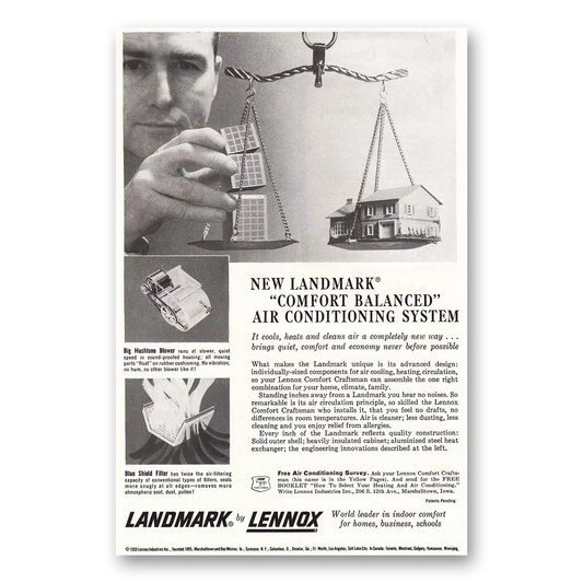 1959 Landmark Air Conditioning Balanced Air Conditioning Vintage Magazine Print Ad