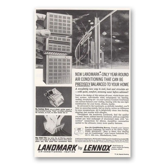 1959 Landmark Air Conditioning Precisely Balanced Vintage Magazine Print Ad