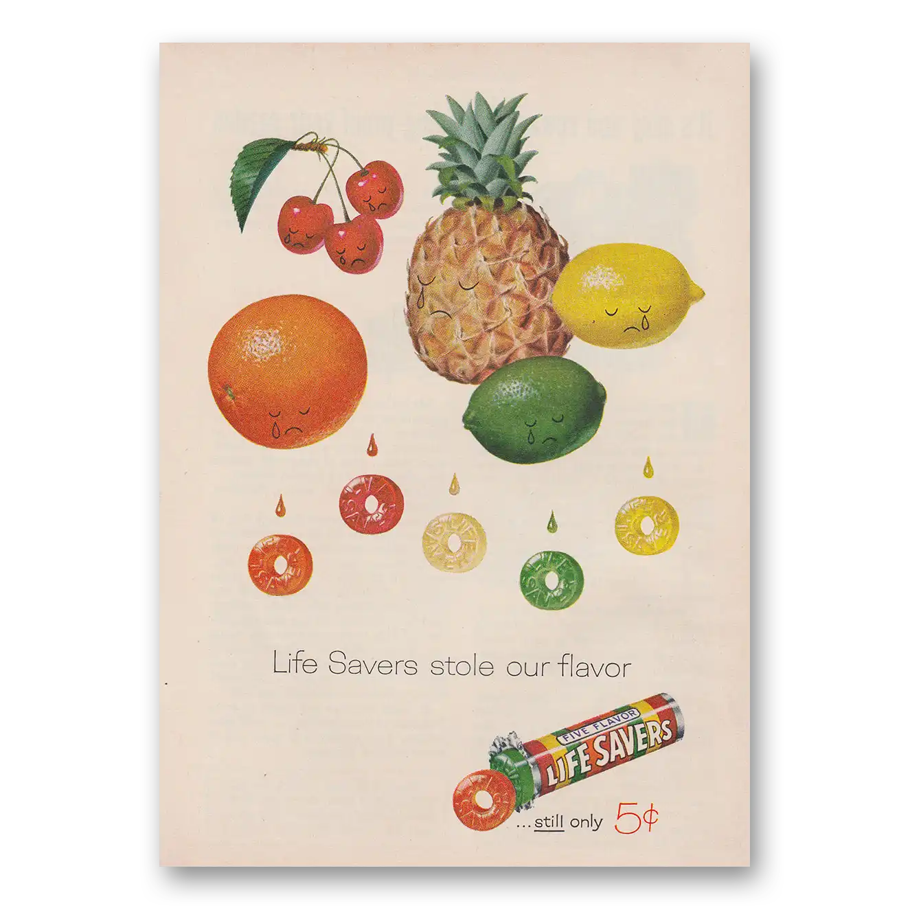 1959 Life Savers Stole Our Flavor Vintage Magazine Print Ad