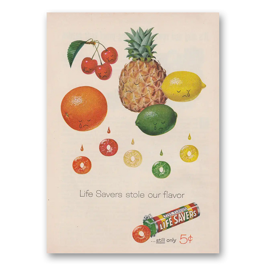 1959 Life Savers Stole Our Flavor Vintage Magazine Print Ad