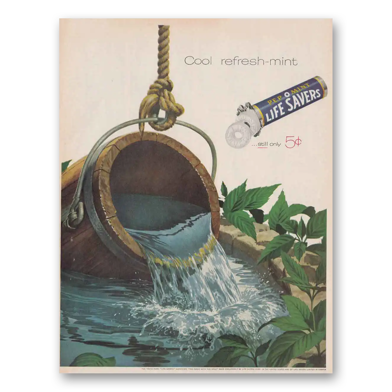 1959 Pep O Mint Life Savers Cool Refresh Mint Vintage Magazine Print Ad